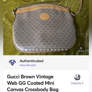 Gucci Brown Vintage Web GG Coated Mini Canvas Crossbody Bag